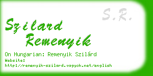 szilard remenyik business card