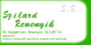 szilard remenyik business card